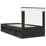  Krevetna konstrukcija Crna 90 x 190 cm Čvrsto borovo drvo | shoptok.hr