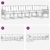  Set vanjskih sofa 6 kom. Bijela i krem Smeđa 306 x 128,5 x 73 cm | shoptok.hr