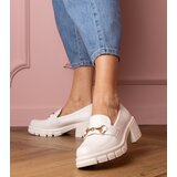 D/CEO marka niezdefiniowana White low block heel shoes with gold decoration Marela | Eponuda.ba