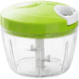 Cheffinger Mini sekljač s potezno vrvico 500 ml s 3 jeklenimi rezili, Zelena, (5000277372) | Shoptok.si