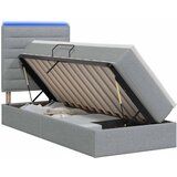 LED krevet za pohranu s madracem Svjetlosiva 90 x 200 cm Slike