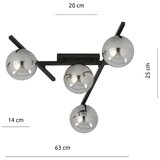  Plafonsko svetlo SMART 4xE14/10W/230V crna/siva | Eponuda.com