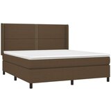  Box spring postelja z vzmetnico LED temno rjava 180x200cm blago, (20901499) | Shoptok.si