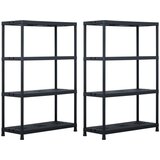  Stalci za pohranu 2 kom crni 220 kg 90 x 40 x 138 cm plastični | shoptok.hr