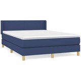  Krevet s oprugama i madracem plavi 140 x 190 cm od tkanine | shoptok.hr