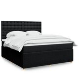 vidaXL Krevet s oprugama i madracem crni 180x200 cm od tkanine | shoptok.hr