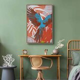  Slika - Exotic Wings - Parrot Among Abstract Leaf Patterns 60x90 U prirodnom drvenom okviru | shoptok.hr