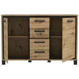 MID.YOU Komoda Trondheim, Barva Hrasta, Črna | Shoptok.si