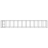  Zunanji pasji boks jeklo s streho 26,62 m² - - črna - 112.3 - 1210 x 220 x 180 cm - | Shoptok.si
