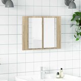  LED kupaonski ormarić s ogledalom boja hrasta 60x12x45 akrilni | shoptok.hr