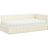  Kotna postelja z vzmetnico z vzglavjem krema 100 x 200 cm Žamet, (5000069852) | Shoptok.si