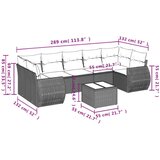  8-dijelni set vrtnih sofa od poliratana s jastucima crni | shoptok.hr