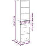  Visoka komoda boja hrasta 50x42,5x185 cm od konstruiranog drva | shoptok.hr