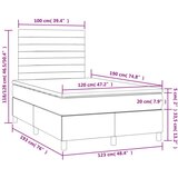  Krevet s oprugama i madracem LED smeđesivi 120x190cm od tkanine | shoptok.hr