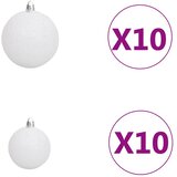  Umjetna božićna jelka s kuglicama s lampicama Zelena 180 cm PET | shoptok.hr