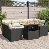 vidaXL 7-dijelni set vrtnih sofa od poliratana s jastucima crni | shoptok.hr