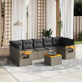  8-dijelni set vrtnih sofa od poliratana s jastucima sivi | shoptok.hr