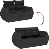  6-dijelni set vrtnih sofa s jastucima crni od poliratana bagrem | shoptok.hr