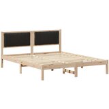  Krevetni okvir s tapiciranim uzglavljem Crna 150 x 200 cm | shoptok.hr
