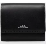 A.P.C. Usnjena denarnica Compact Lois Small črna barva, PXBMW.H63453.LZZ