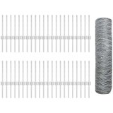  Stupovi za ogradu 11 kom U-kanal 40 cm Galvanizirani čelik Šesterokutna ograda 0 4x100 m Galvanizirani čelik | shoptok.hr