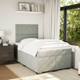  Krevet s oprugama i madracem svjetlosivi 120x190 cm baršunasti | shoptok.hr