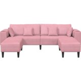  Baršunasta sofa s jastukom s jastukom 3 pcs Roza 208 cm Baršun | shoptok.hr