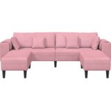  Žametni kavč z blazino 3 pcs Roza 208 cm Žamet | Shoptok.si