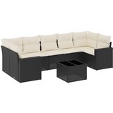 Maison Chic Seti vrtnega pohištva - Vrtna garnitura - Vrtni pohištvo set 8-delna z blazinami črn poli ratan, (21799423) | Shoptok.si