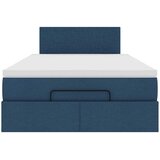  Otomanski okvir kreveta s madraca plavi 120x190 cm od tkanine | shoptok.hr