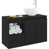  Set namještaja za kupaonicu 2 kom. Crna Konstruirano drvo 49,5 x 41 x 80 cm | Shoptok.si