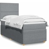  Krevet s oprugama i madracem svjetlosivi 100x200 cm od tkanine | shoptok.hr