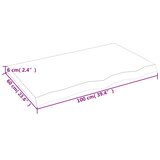  Zidna polica 100x60x(2-6) cm neobrađena masivna hrastovina | shoptok.hr