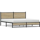 Maison Chic Kovinski Posteljni okvir - Dvoposteljna postelja - Zakonska postelja brez vzmetnice sonoma hrast 160x200 cm, (21693949) Cene
