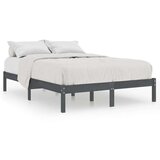 vidaXL okvir za krevet od masivne borovine sivi 200 x 200 cm | shoptok.hr