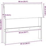 vidaXL Tapecirano vzglavje Črna 90 cm Masivno borovo les | Shoptok.si