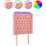 Maison Chic led posteljno vzglavje - vzglavna omarica - nočna omarica roza 83x16x118/128 cm žamet, (21708008) Cene