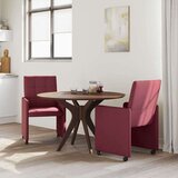 vidaXL jedilni stoli s kolesi 2 pcs vinsko rdeča 58 x 65 x 94 cm blago | Shoptok.si