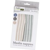 Bubaba by FreeON tetra plenica muslin 2/1, green črte, 70 x 70 cm green | Shoptok.si