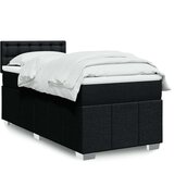 vidaXL Box spring postelja z vzmetnico črna 90x200 cm blago | Shoptok.si