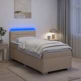  Krevet s box springom, madracem i LED-om Krem 90 x 190 cm Cijene