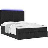  Otomanski krevet s madracem i LED crni 140x190 cm tkanine | shoptok.hr