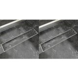 vidaXL Kanaleta za tu&scaron; 2 kosa 530x140 mm nerjaveče jeklo cene