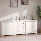vidaXL Komoda bijela 210 x 35 x 80 cm od masivne borovine Cijene