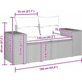  Sjedeća garnitura za vrt 9 kom. Bež poliratan 310 x 145 x 85 cm | shoptok.hr