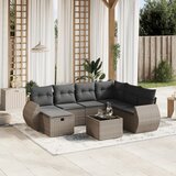 vidaXL 8-dijelni set vrtnih sofa od poliratana s jastucima sivi | shoptok.hr