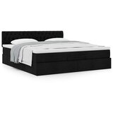 vidaXL Otomanski posteljni okvir z vzmetnico črn 180x200 cm blago | Shoptok.si