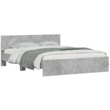  Posteljni okvir z vzglavjem betonsko siv 140x190 cm | Shoptok.si