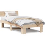 vidaXL krevetna konstrukcija smeđa 90 x 190 cm čvrsta borova drva | shoptok.hr