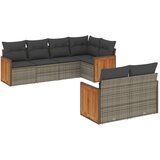  The Living Store Vrtna sedežna garnitura 7-delna z blazinami siv poli ratan - Vrtna Sedežna Garniture, (21461413) | Shoptok.si